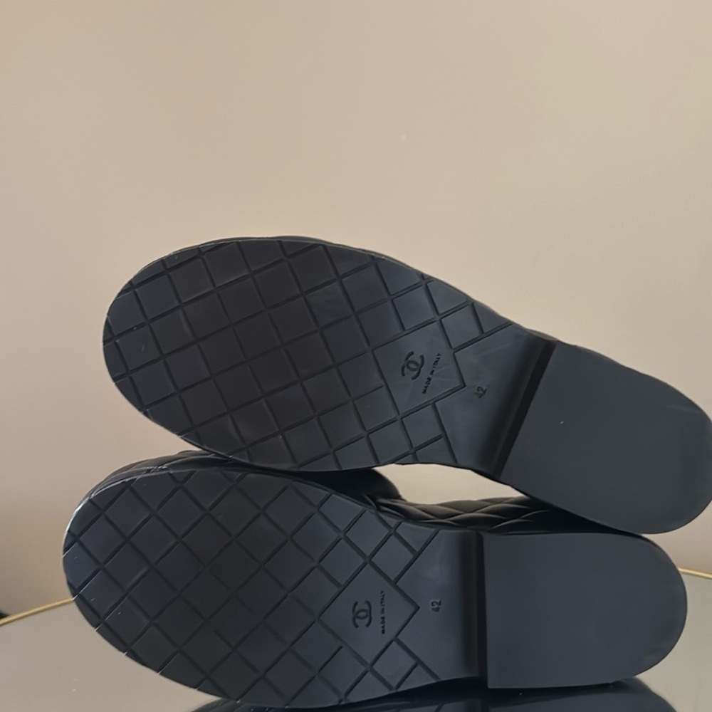 CHANEL DAD 23C Quilted Leather CC Logo Platform sandals slides mules sz 42 - Picture 14 of 17